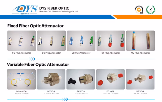 FC アダプタータイプ可変光ファイバー減衰器、メス - メス機械式調整可能な光減衰器
